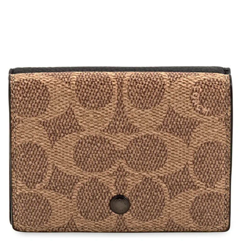Coach Black/Khaki Trifold Origami Coin Wallet