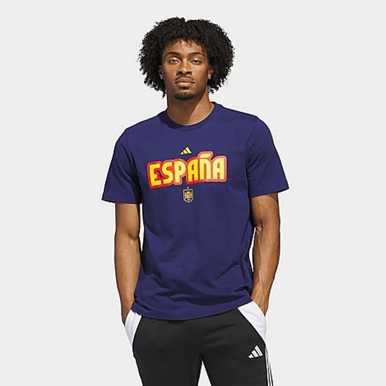 adidas Men's FIFA World Cup 2026 Spain Home T-Shirt in Dark Blue Size: XS