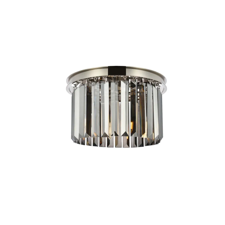 Polished Nickel Three Light Flush Mount from the Sydney Collection