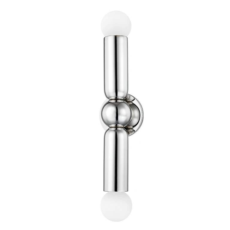 Polished Nickel Two Light Wall Sconce from the Lolly Collection