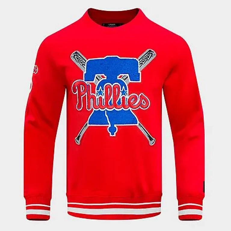 Pro Standard Men's Philadelphia Phillies MLB Mashup Crewneck Sweatshirt in Red Size: Small