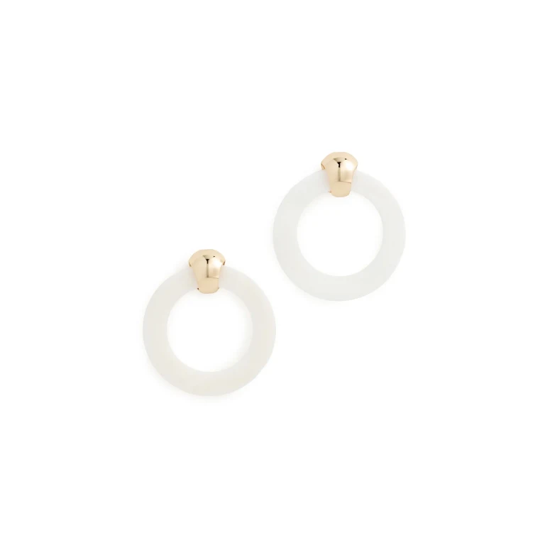 Ettika Mother of Pearl Open Ring Earrings White One Size