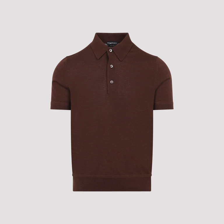 Tom Ford Cashmere Silk Polo Brown Mulberry - Men