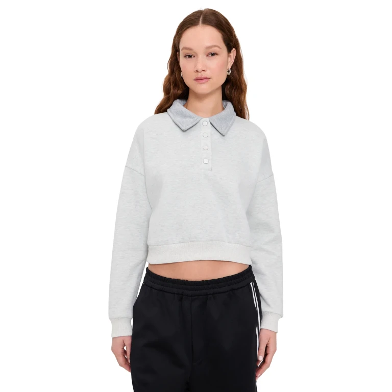 Lioness Housewife Collared Sweatshirt Heather Grey L