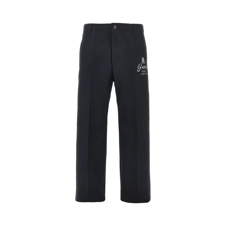 Pantaloni in twill con logo Gucci uomo taglia 48