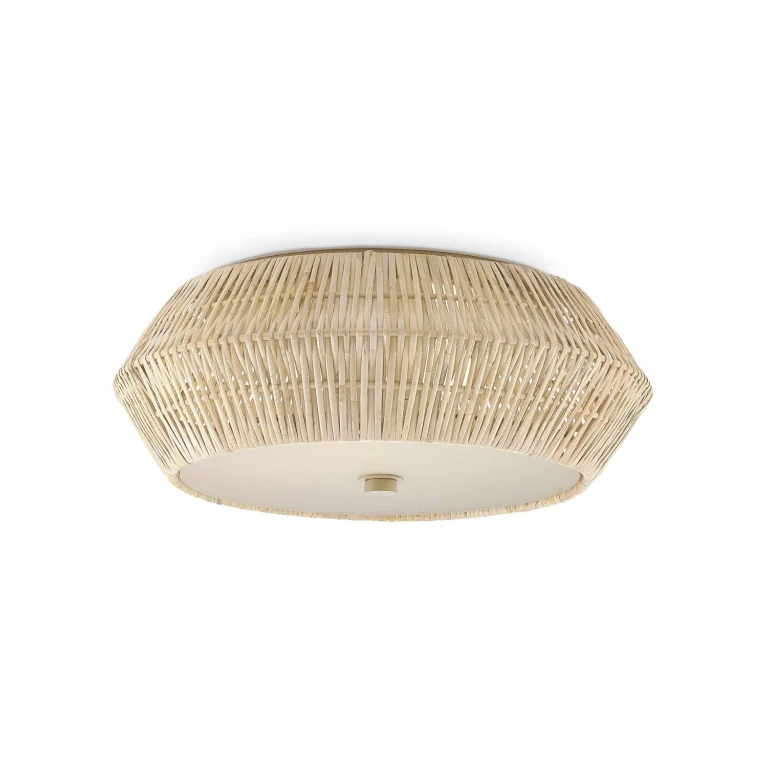 Bleached Natural Snow White White Flush Mount from the Antibes Collection