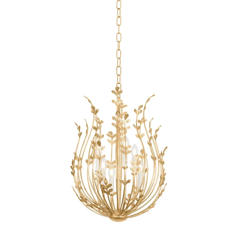Vintage Gold Leaf Chandelier from the Delmore Collection