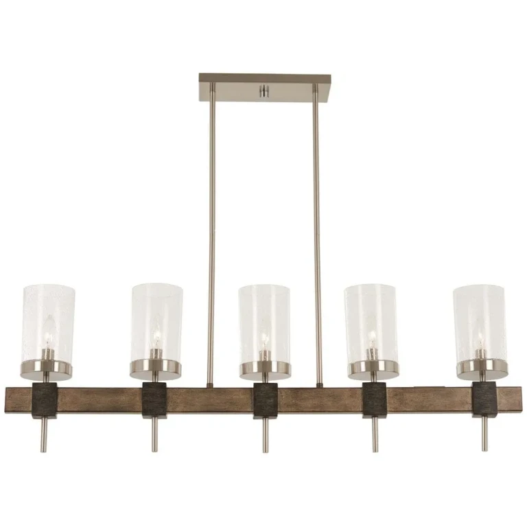 Bridlewood 5-Light 40" Linear Pendant Light in Stone Grey
