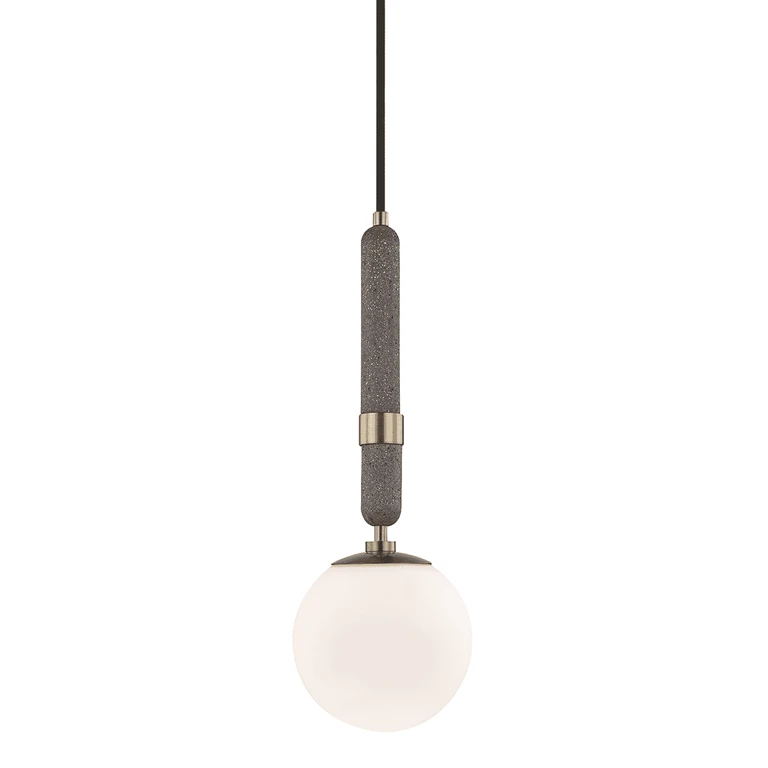 Aged Brass One Light Pendant from the Brielle Collection