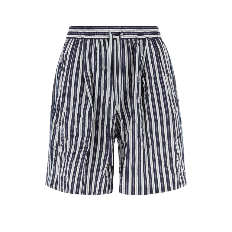 Dolce & Gabbana Embroidered Viscose Blend Bermuda Shorts Rigato Exterior: Nylon Silk - Men