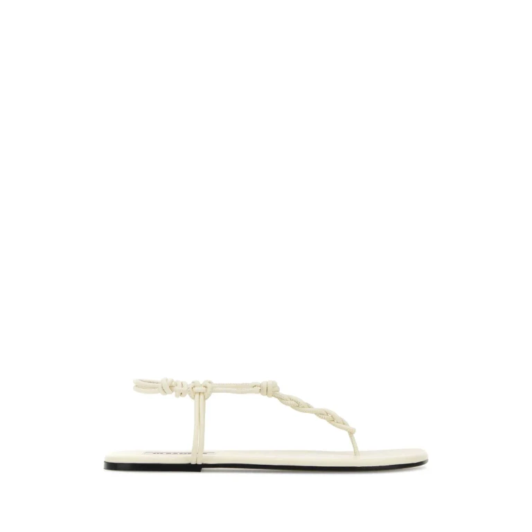 Jil Sander White Leather Tangle Sandals