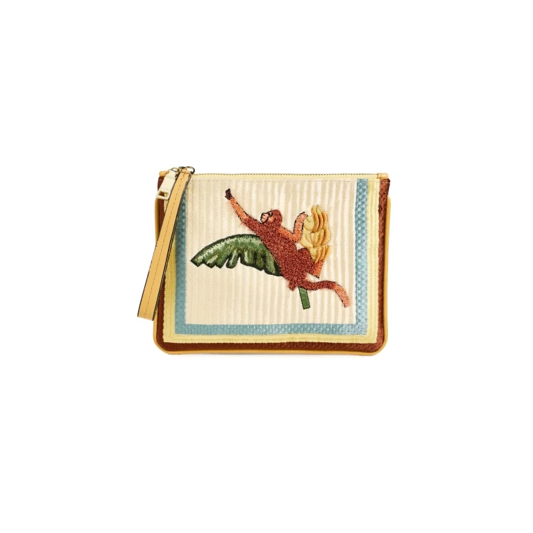ALÉMAIS Mokshini Monkey Embroidered Clutch Multi One Size