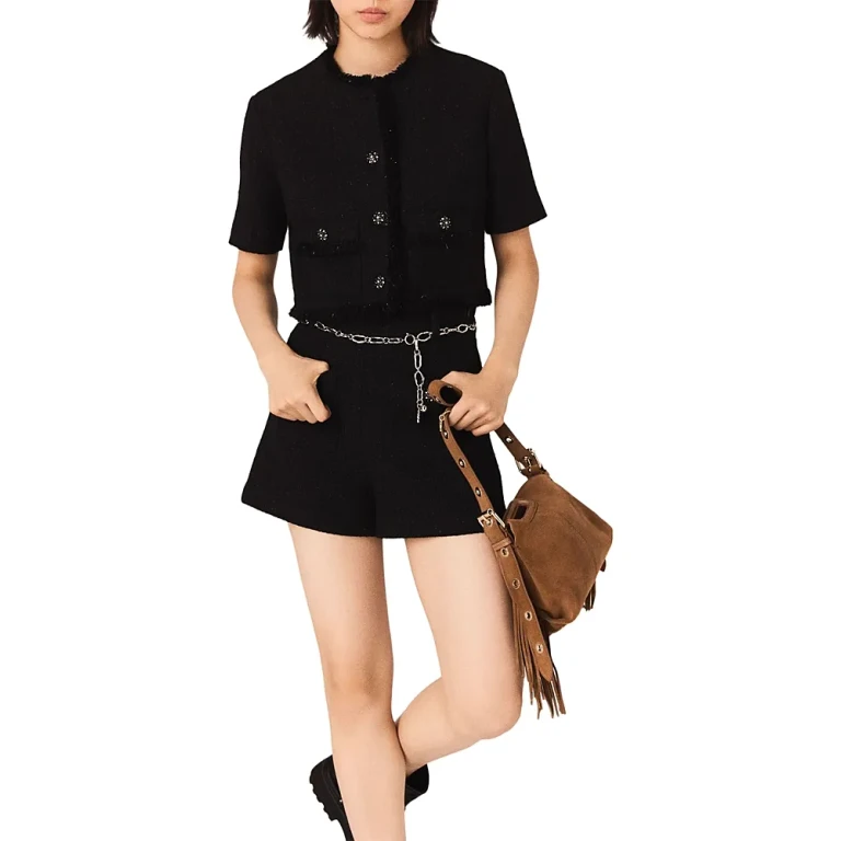 Maje Shiny Tweed Shorts