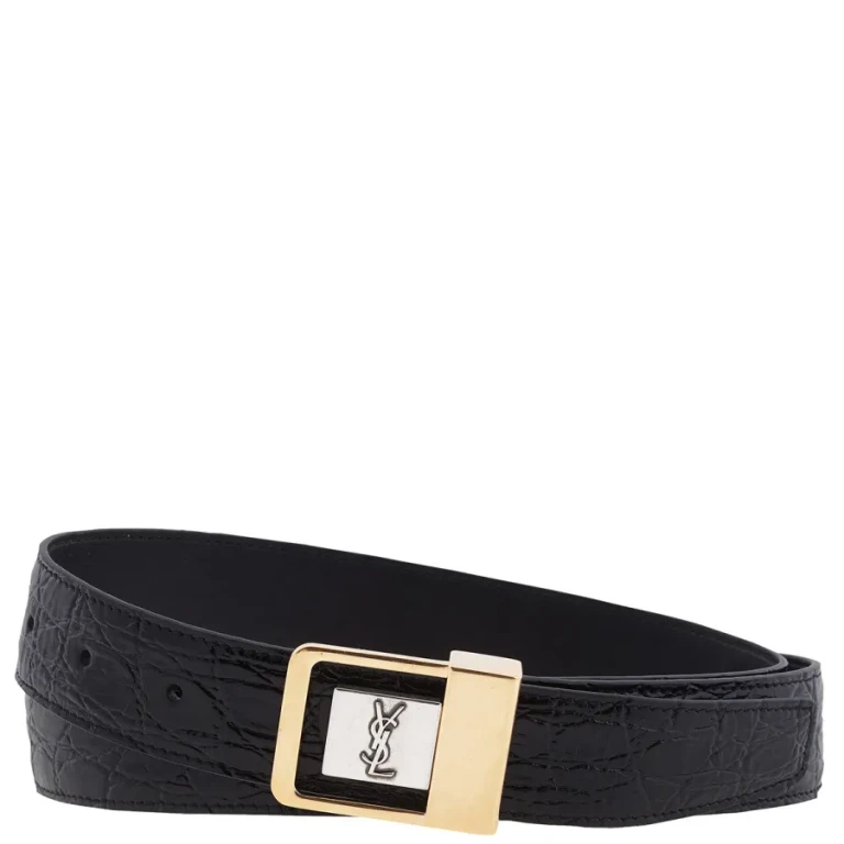 Saint Laurent Boucle LA 66 Leather Belt