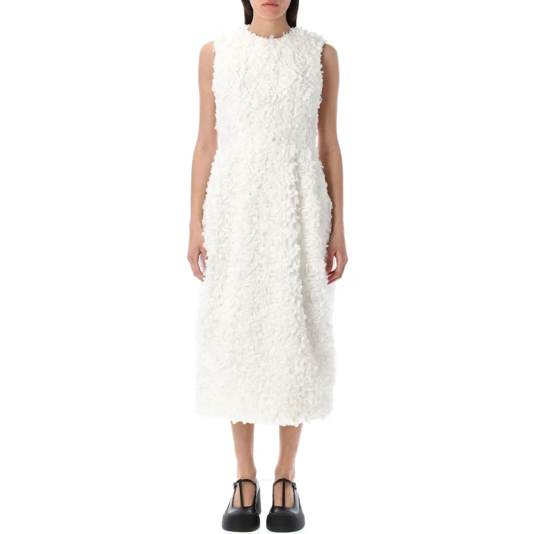 Comme des Garçons Floral-appliqué Midi Dress