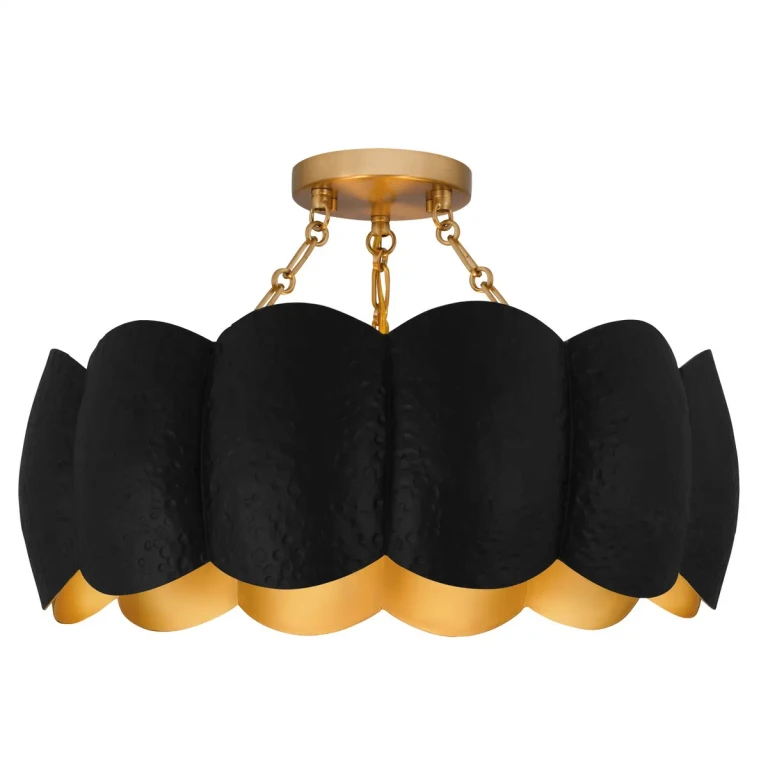 Matte Black Semi-Flush Mount from the Santana Collection