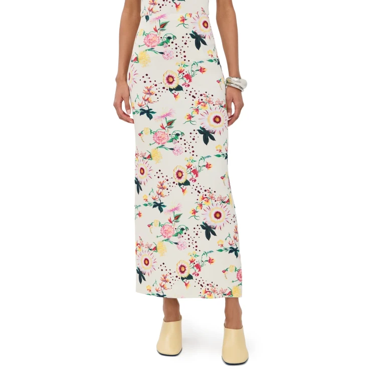 Rabanne Blumenrock Gelb/Rot/Blau Größe 42