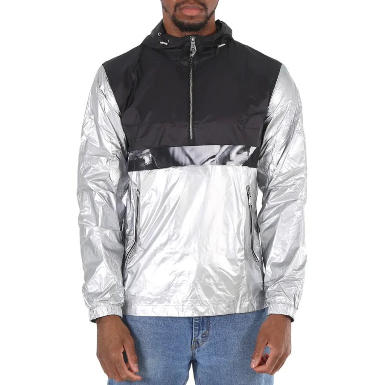 Mens Silver Reflective Windbreaker