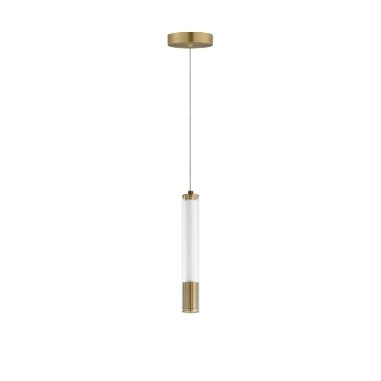 Natural Aged Brass LED Pendant from the Cortex Collection