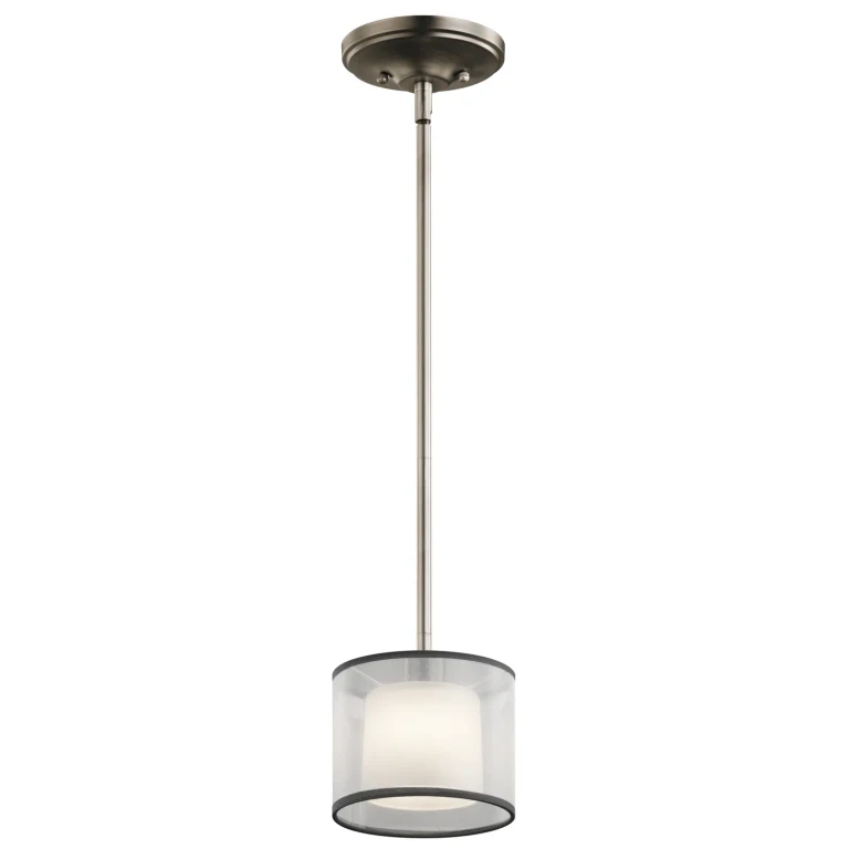 Antique Pewter One Light Mini Pendant from the Tallie Collection