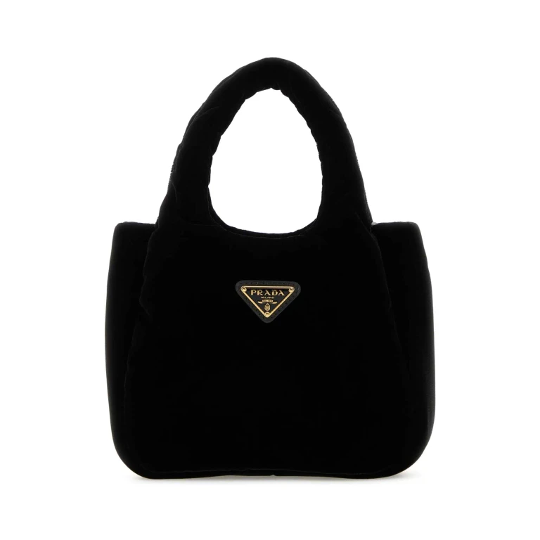 Prada Black Velvet Handbag Nero Borse A Mano - Women