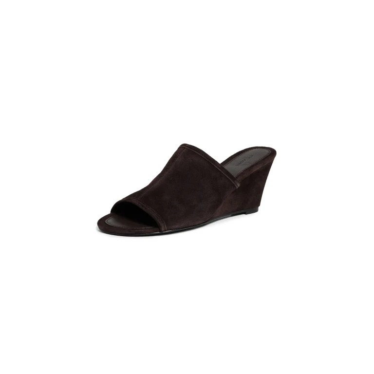 St. Agni Suede Bandeau Wedges Coffee 40