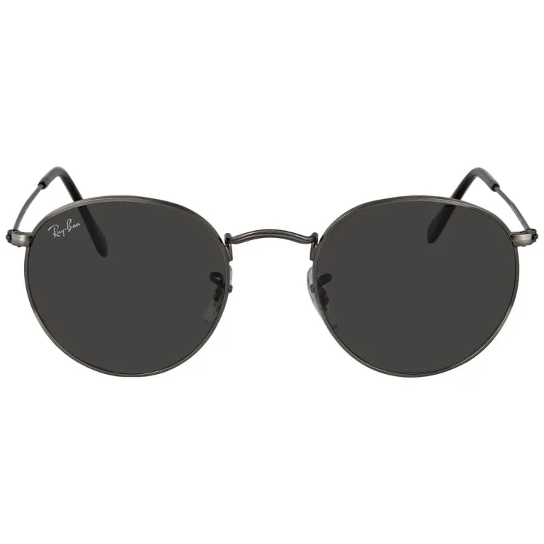 Ray Ban Round Metal Antiqued Dark GreyUnisex Sunglasses RB3447 9229B1 50