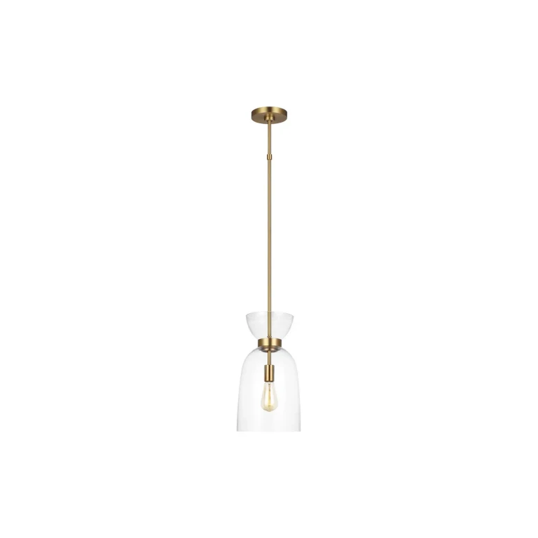 Visual Comfort Studio Londyn Pendant Light in Burnished Brass With Clear Glass by Kate Spade New York