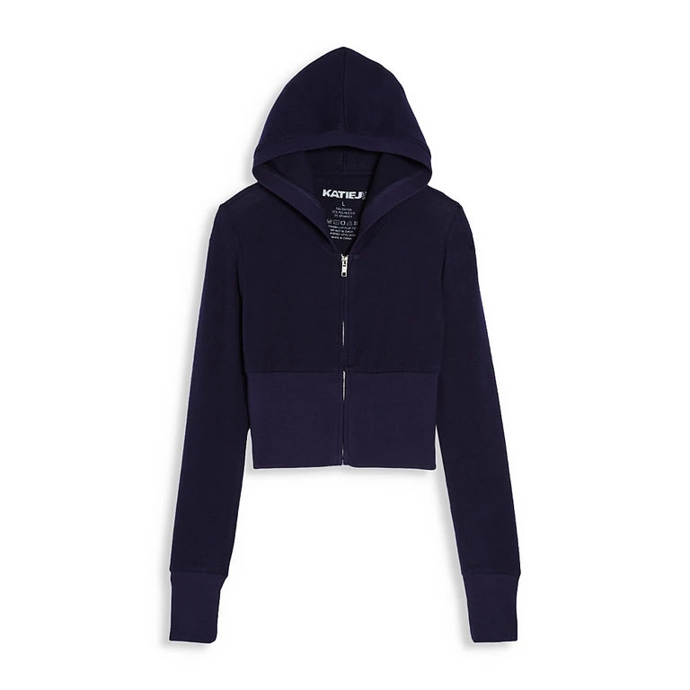 KatieJnyc Girls' Hacci Knit Zip Hoodie - Big Kid