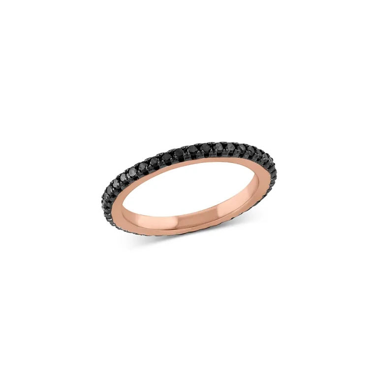 Black Diamond Eternity Band in 14K Rose Gold, 0.30 tcw