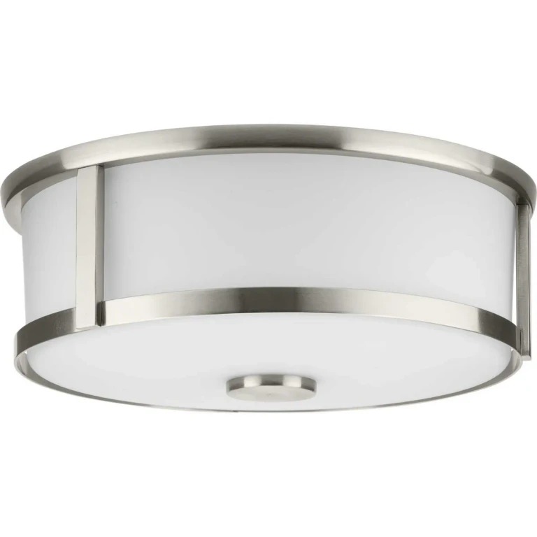 Brushed Nickel Two Light Flush Mount from the Gilliam Collection