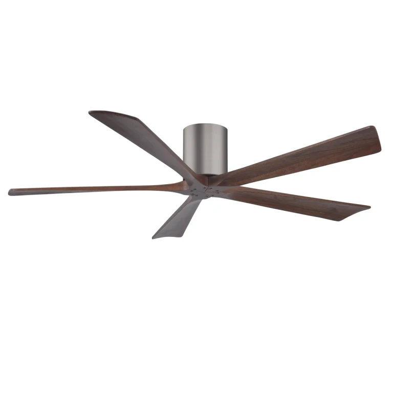 Irene 6-Speed DC 60" Ceiling Fan in Brushed Pewter with Walnut blades