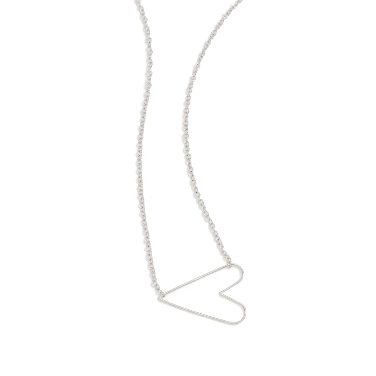 Zoe Chicco 14k White Gold Tiny Anchored Heart Necklace 14k White Gold One Size