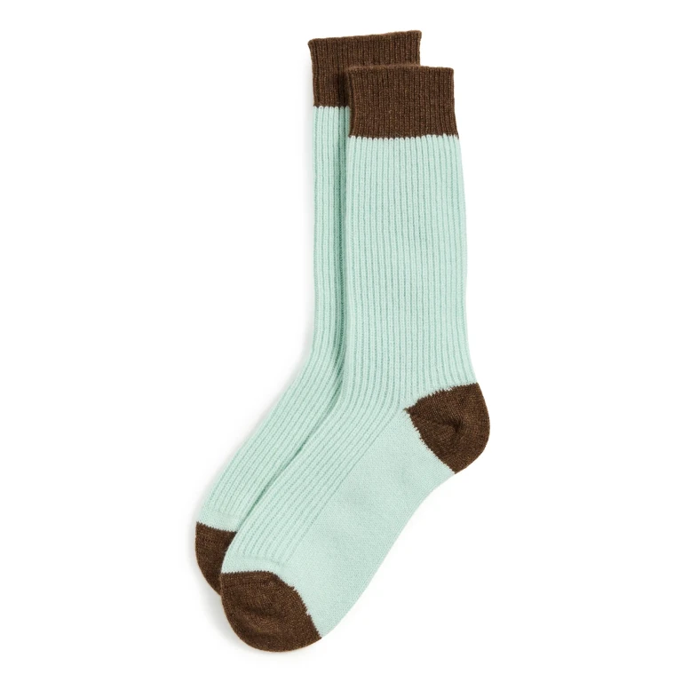 Guest in Residence The Soft Cashmere Socks Seaglass/Chestnut One Size