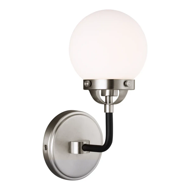 Brushed Nickel One Light Wall Sconce from the Cafe Collection