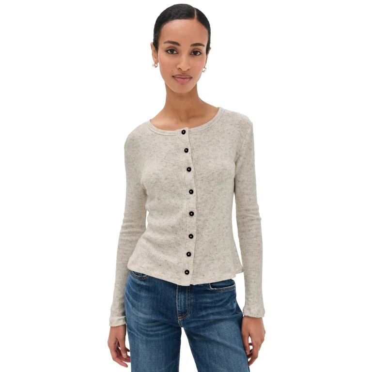 ASKK NY Rib Cardigan Heather M