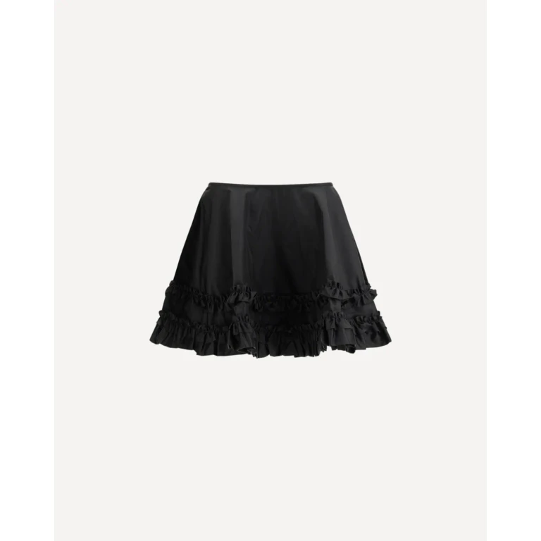 GANNI Duchesse Nylon Mini Frill Skirt Female 38