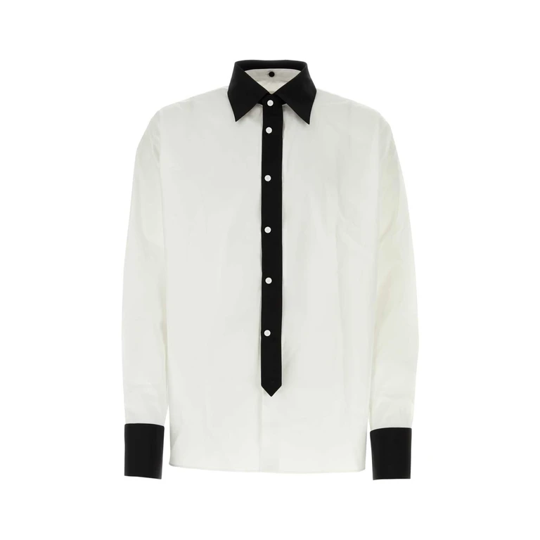 Prada White Poplin Oversize Shirt Bianconero Camicie - Men