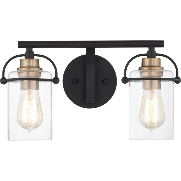 Emerson 2-Light Bathroom Vanity Light in Matte Black