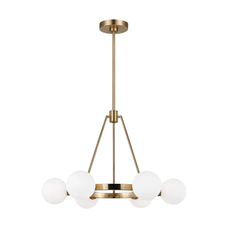 Satin Brass Six Light Chandelier from the Clybourn Collection