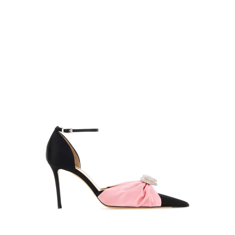 Black Satin Pumps Pink Scarpe Con Tacco - Women