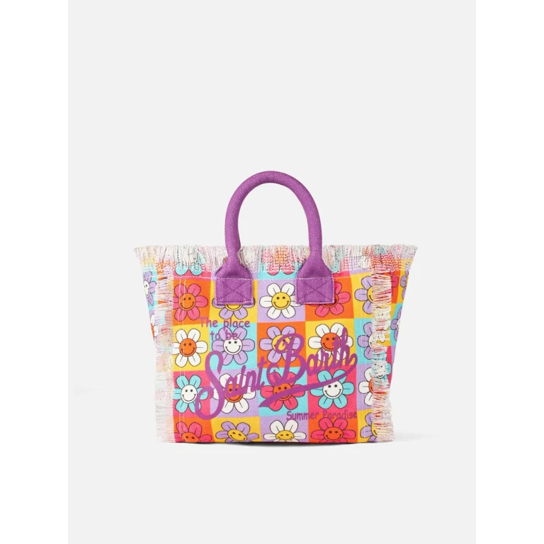MC2 Saint Barth Colette Multicolor Smiley Daisy Print Canvas Handbag