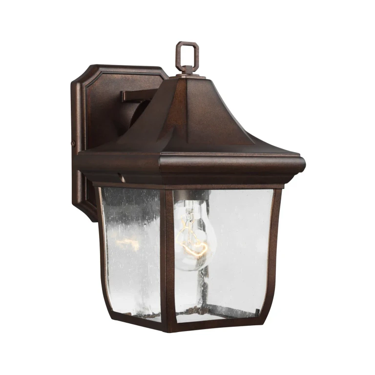 Patina Bronze One Light Outdoor Wall Lantern from the Oakmont Collection