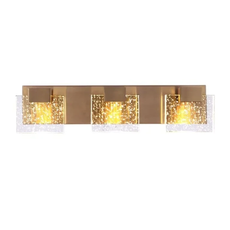 Alamere 3-Light Bathroom Vanity Light in Satin Brass