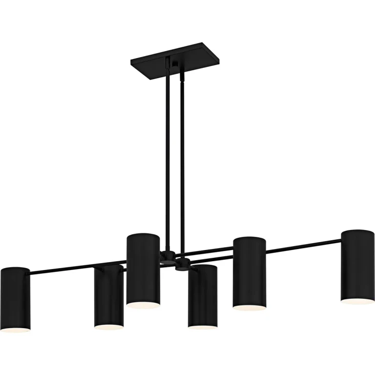 Matte Black Linear Chandelier from the Foreland Collection