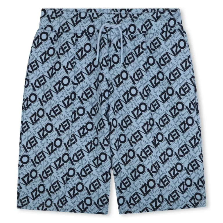 Kenzo All-Over Logo Print Cotton Shorts