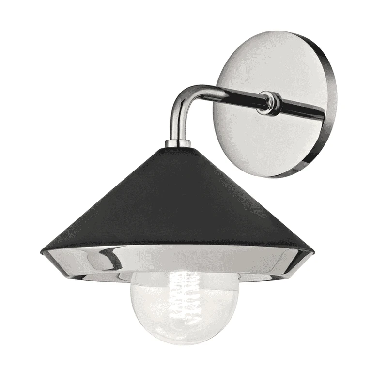 Mitzi Marnie 11" Wall Sconce in Polished Nickel and Black