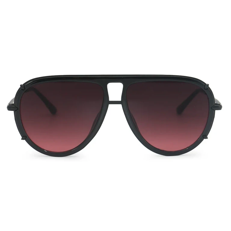Ivy Luxe - Ruby Tangle-Free Round Aviator Sunglasses - Black