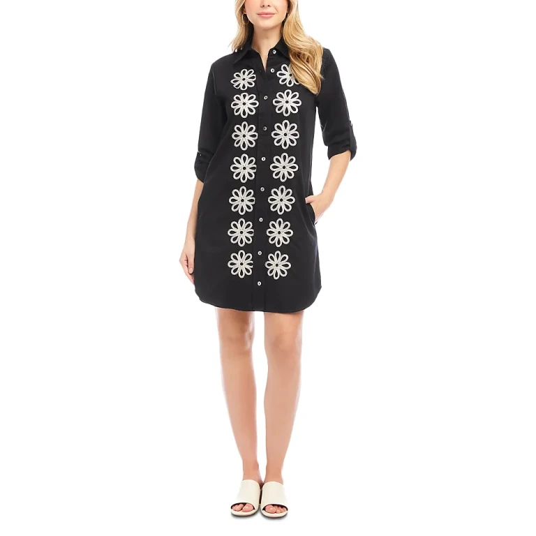 Karen Kane Embroidered Shirt Dress