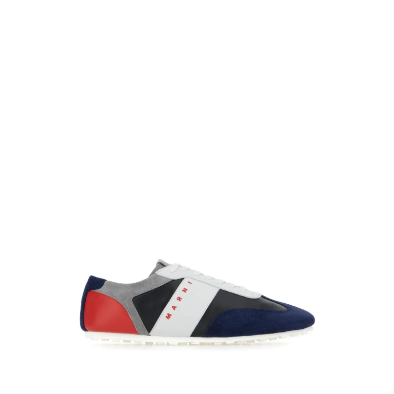 Burberry Multicolor Suede And Leather Sneakers